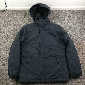 LL Bean Jacket Full-Zip Thinsulate Hooded Boys XL 18 Black Packable Hood 271259